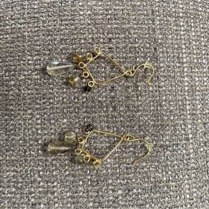 Lord & Taylor Gold and Brown Dangle Earrings